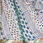 American Vintage Vintage America large tie front blouse blue paisley scarf print button close bk Photo 4