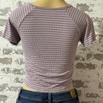 American Eagle  Outfitters Lavender and White Striped Crop Top Photo 1