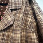 L.A. Blues Women's Brown Plaid Button Up Collared Jacket Workwear. Oversized. Photo 12