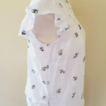 Lucky Brand floral mixed media blouse size small Photo 5