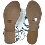 The Drop Samantha Snake Print Lace Up Flat Sandals Teal Size 9.5 Blue Photo 1