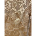 Sue Wong Nocturne Dress Womens 2 Gold Lace Floral Embroidered Cocktail Party Photo 1