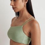 Madewell Double Strap One Shoulder Bikini Top Gatehouse Green S NWT Photo 1