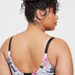 Torrid  Curve Dream Wire Free Lightly Lined Everyday Bra Size 40D White Newspaper Photo 1