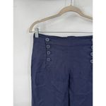 Max Studio 100% Linen Pant NEW Women 0 Navy Blue Straight Leg Minimalist Mature Photo 7