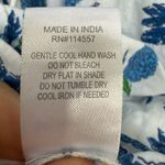 THML Floral Boho Cottage Tassel Top Floral Hydraganea Puff Sleeve Blue M Photo 6