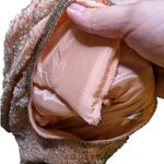 Vtg 1980s Night Vogue Peach 100% Silk Bead Embellished Long Sleeve Mini Dress M Orange Size M Photo 4