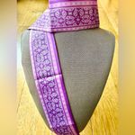 New pink and white printed silk satin scarf, approximately 34 inches Photo 3