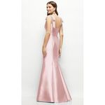 Alfred Sung  Ballet Pink Square Neck Bow Tie Sleeveless Maxi Dress 4R Photo 11