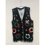 VTG 90 Novelty Willow Ridge Holiday Embroidered Vest Size Medium 2297 Photo 1