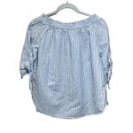 H&M LOGG Women's Sz 6 Off Shoulder Blouse Shirt Blue White Strip 3/4 Sleeves Photo 5