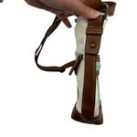 BOC Brown & Blue Faux Leather Crossbody Bag Purse Circle Accent Photo 15