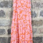 Sanctuary NEW Social Standard By Dress Woman's Large Pink Orange Floral 3 Tiered Photo 14
