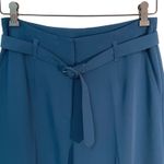 Boden Teal Blue High Waisted Belted Cropped Ankle Pants Women's Size 6 Photo 2