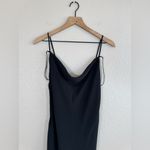 Abercrombie & Fitch  Black Satin Cowl Neck Maxi Slip Dress size Medium $130 Photo 7