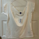 Old Navy Size L  Off Shoulder Lacy Neckline White Top Photo 0