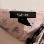 Style & Co . Earth Tones Colors Short Sleeves Floaty/Bohemian Top Photo 9