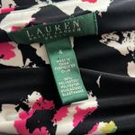 Ralph Lauren Lauren  Crossover Front Faux Wrap Dress Womens 4 Black Floral Photo 8