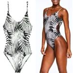 Victoria's Secret PINK Tropical Palm Side Cut Out Low Back One Piece Swimsuit XL Photo 2