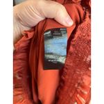 Anthropologie Textured Long Sleeve Floral Blouse in Crimson Rust Orange Sz L Photo 8