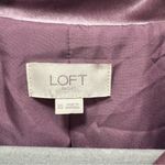 Loft Velvet Utility Jacket size XS Purple Mauve Satin Belt Pockets Button Front Photo 3