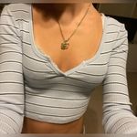 Princess Polly Blue Striped Crop Top Photo 4