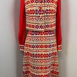 Vintage Mr Blackwell 1970s Midi Dress & Vest Set Folk Photo 0
