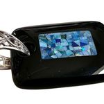 Jay King DTR Sterling Silver Black Agate & Micro Opal Mosaic Pendant Photo 2