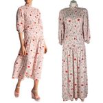 Samsoe Samsoe Sarami Floral Print Midi Dress Aop Pink Garden Size M Size M Photo 2