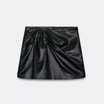 ZARA ruched faux leather mini skirt / skort /shirts Photo 6