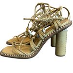 Ulla Johnson  Cora High Heel Ankle Strap Sandals Seashell Leather Size 40 9.5 Photo 2