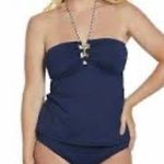 Ralph Lauren LAUREN  Women's Beach Club Solid Loop Front Tankini Swim Top sz 16 Photo 1