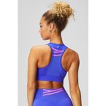 Fabletics  Athletic SET Graphic Sports Bra & Biker Shorts Small Purple Sporty Gym Photo 3