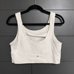 HARMONY BALANCE White Ribbed Padded Crop Tank Top Sports Bra Sz L GUC Size L Photo 1