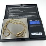 Sterling Silver , gold overlay, twisted rope necklace, made in Italy Photo 10