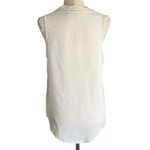 ROMANTIC HUT White Sleeveless Lace Trim Blouse Size Small V Neck Relaxed Fit Photo 3