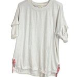 Matilda Jane  Women's Shirt Large Cream Short Ruffle Sleeves Crew Neck Photo 0