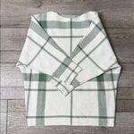 Adrienne Vittadini  Checkered Knit Sweater/Top in Green and White Photo 3