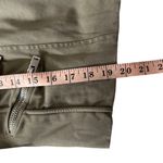 IRO Olive Green Denim Moto Biker Jacket Zippered Pointed Collar size 2 Photo 4