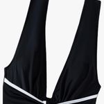 Hilinker Women's Tie Bow One Piece Swimsuit Deep V Neck Tummy Control Bathing Suit Photo 3