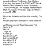 American Eagle  The Dream Jean Highest Rise Jegging Jeans Size 2 W25"xL28" Black Denim  Photo 1