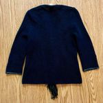 Chico's Black Knit Fringe Leather Cardigan Jacket Womens Small Photo 6