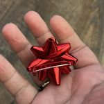 Metal Christmas Bow Earrings and Brooch Sparkle‎ and Shine in Any Light Red Photo 5