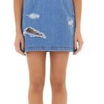 House Of Holland Distressed Denim Mini Dress Blue Size 2 Photo 1