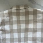 Anthropologie Maeve Gingham Blazer white Oatmeal Check Sz Large preppy Academia Photo 6