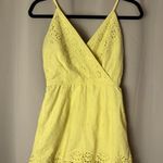 Japna  Sunny Yellow Lace V-Neck Romper Photo 0