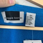 Maggie Barnes NWT  Vintage Blue Embroidered Vest Colorful Retro 4X Photo 1