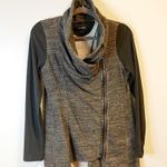 Calvin Klein Performance Sweatshirt Gray & Black Moto Zipper Jacket Sz M GUC Photo 1