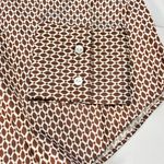 Abercrombie & Fitch NWT patterned satin button up geometric brown white blouse L Photo 6