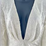 Akira White Lace Robe with Plunge Neckline Photo 2